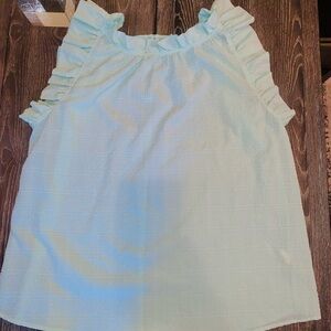 Perch by Blu Pepper Mint Green Sleeveless Ruffle Top